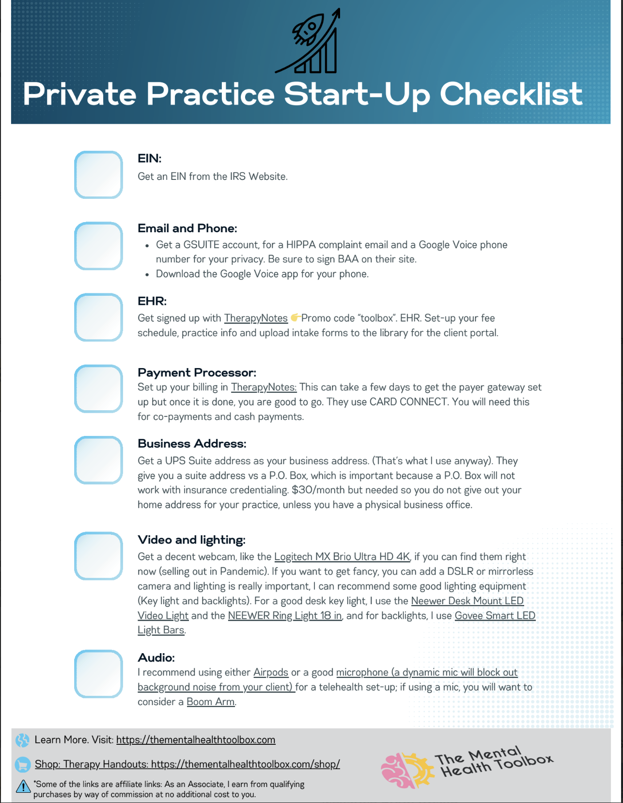 Private Practice Startup Checklist: Steps to launch your therapy practice.